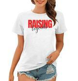 Raising Legends Slogan Frauen Tshirt, Weiß mit Rotem Text