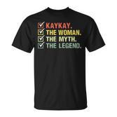 Damen Kaykay T-Shirt: Die Frau, Der Mythos, Die Legende, Retro Vintage