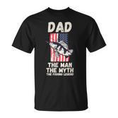 Fishing Dad T-Shirt mit Amerikanischem Angelhaken, Legende Fischer Tee