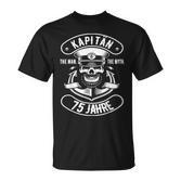 Herren 75 Geburtstag Mann Geschenk Lustig Captain Kapitän T-Shirt