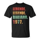 Herren Lebende Legende Baujahr 1977 Geschenk Geburtstag T-Shirt
