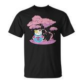 Katze Asiatisch Sakura Baum Kawaii Sempai T-Shirt