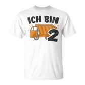 Kinder Müllauto T-Shirt 2. Geburtstag, Müllabfuhr Design für Jungen