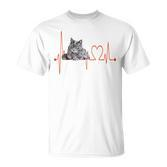 Nebelung Katze Herzschlag Ekg I Love My Cat T-Shirt