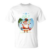 Tropischer Weihnachtsmann T-Shirt, Weihnachten im Juli Design