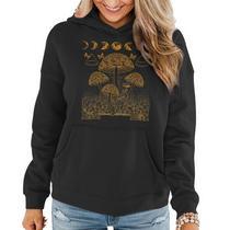 Botanical Mushroom Hoodie Dark Cottagecore Hoodie 