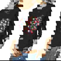 LORSU Women's Peace Love Sunflower Graphic T-Shirt - Victory Leopard Heart Tee, Grey, Short Sleeve, Size L