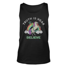 Believe Ufo Alien Reiten Einhorn Lustige Scifi Tank Top - Seseable