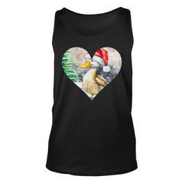 Lustige Ente Weihnachtsmütze Vintage Valentinstag Ente V2 Tank Top - Seseable