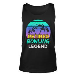 Ruhestand Bowling-Legende Unisex TankTop, Retro 80er Jahre Sonnenuntergang - Seseable