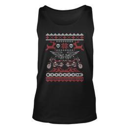 Weihnachten Motorrad Geschenk Biker Hässliche Weihnachten Tank Top - Seseable