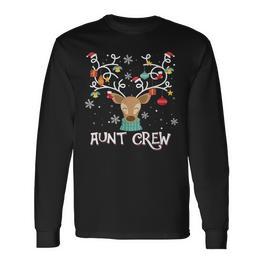 Aunt Crew Weihnachtsmann Hut Rentier Passender Pyjama Langarmshirts - Seseable