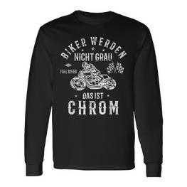 Motorrad Fahren Geburtstag Geschenk Biker Chrom Long Sleeve T-Shirt - Seseable