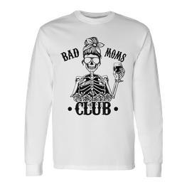 Bad Moms Club Leopard Schädel Langarmshirts, Lustig für Mamas - Seseable