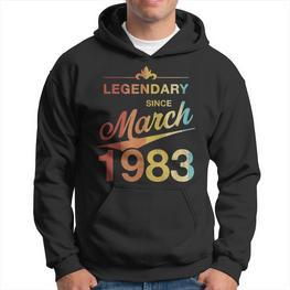 40 Geburtstag 40 Jahre Alt Legendär Seit März 1983 V3 Hoodie - Seseable