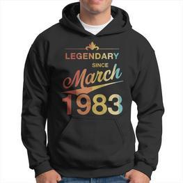 40 Geburtstag 40 Jahre Alt Legendär Seit März 1983 V4 Hoodie - Seseable