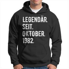 41 Geburtstag Geschenk 41 Jahre Legendär Seit Oktober 1982 Hoodie - Seseable