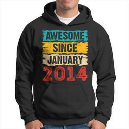 9 Year Old Awesome Since Januar 2014 9 Geburtstag Geschenke Hoodie - Seseable