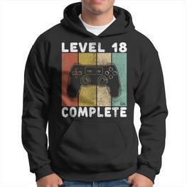 Herren 18 Geburtstag Jungen Gamer Level 18 Complete Hoodie - Seseable