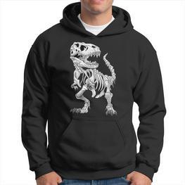 T-Rex Skelett Dino Knochen Paläontologe Fossil Dinosaurier Hoodie - Seseable