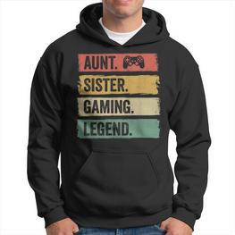 Vintage Tante Siter Gaming Legende Retro Video Gamer Tante Hoodie - Seseable