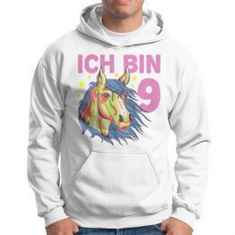 Ich Bin 9 Jahre Pferd Hoodie, Pony Motiv für 9. Geburtstag Mädchen - Seseable