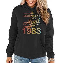 40 Geburtstag 40 Jahre Alt Legendär Seit April 1983 V6 Frauen Hoodie - Seseable