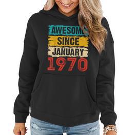 53 Year Old Awesome Since Januar 1970 53 Geburtstag Geschenke Frauen Hoodie - Seseable