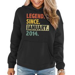 9 Geburtstag Legende Seit Januar 2014 9 Jahre Alt Frauen Hoodie - Seseable