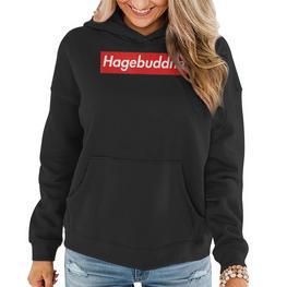 Stilvolles Schwarzes Hoodie Hagebuddne Parodie-Slogan - Seseable