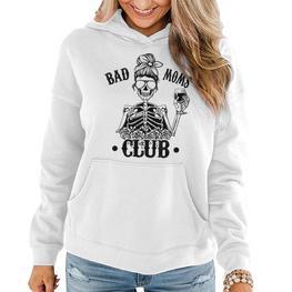 Bad Moms Club Leopard Schädel Hoodie, Lustig für Mamas - Seseable