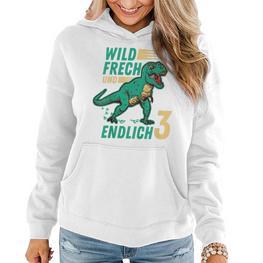 Kindergeburtstag Dino Hoodie - Wild, Frech & 3 Jahre Alt - Seseable