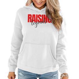 Raising Legends Slogan Hoodie, Weiß mit Rotem Text - Seseable