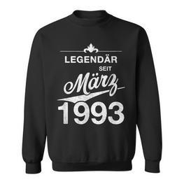 30 Geburtstag 30 Jahre Alt Legendär Seit März 1993 Sweatshirt - Seseable