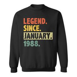 35 Geburtstag Legende Seit Januar 1988 35 Jahre Alt Sweatshirt - Seseable