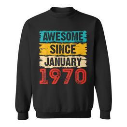 53 Year Old Awesome Since Januar 1970 53 Geburtstag Geschenke Sweatshirt - Seseable