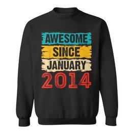 9 Year Old Awesome Since Januar 2014 9 Geburtstag Geschenke Sweatshirt - Seseable