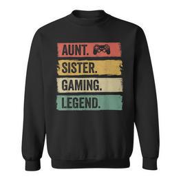 Vintage Tante Siter Gaming Legende Retro Video Gamer Tante Sweatshirt - Seseable