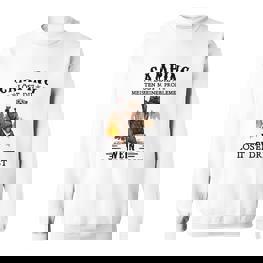 Camping und Wein Sweatshirt - Camping löst Probleme, Wein den Rest - Seseable