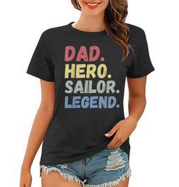 Bootfahren Matrosenboot Papa Hero Sailer Legend Retro Segeln Frauen Tshirt - Seseable