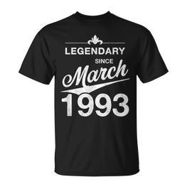 30 Geburtstag 30 Jahre Alt Legendär Seit März 1993 V5 T-Shirt - Seseable