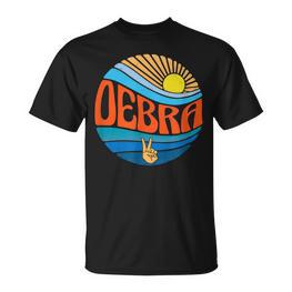 Debra Vintage Sunset Debra Groovy Batikmuster T-Shirt - Seseable