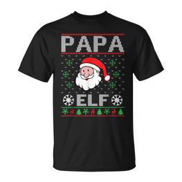 Papa Elf Outfit Weihnachten Familie Elf Weihnachten T-Shirt - Seseable