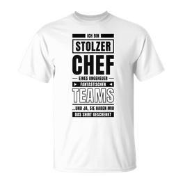 Ich Bin Stolzer Chef Eines Ungeheuer Fantastischen Teams Job T-Shirt - Seseable