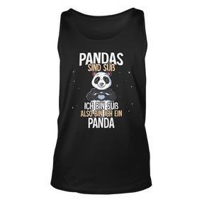Lustiges Panda Unisex TankTop: Pandas sind süß - Ich bin ein Panda - Schwarz - Seseable De