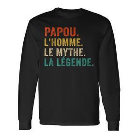 Herren Papou Lhomme Le Mythe Legende Vintage Papou Langarmshirts - Seseable De
