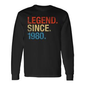 Legend Since 1980 42 Geburtstag Geschenk Legende Seit 1980 Langarmshirts - Seseable De