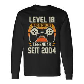 Level 18 Jahre Geburtstags Junge Gamer 2004 Geburtstag Langarmshirts - Seseable De