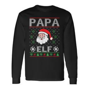 Papa Elf Outfit Weihnachten Familie Elf Weihnachten Langarmshirts - Seseable De