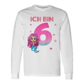 Kinder 6 Geburtstag Mädchen Meerjungfrau Nixe Ich Bin 6 Jahre Langarmshirts - Seseable De